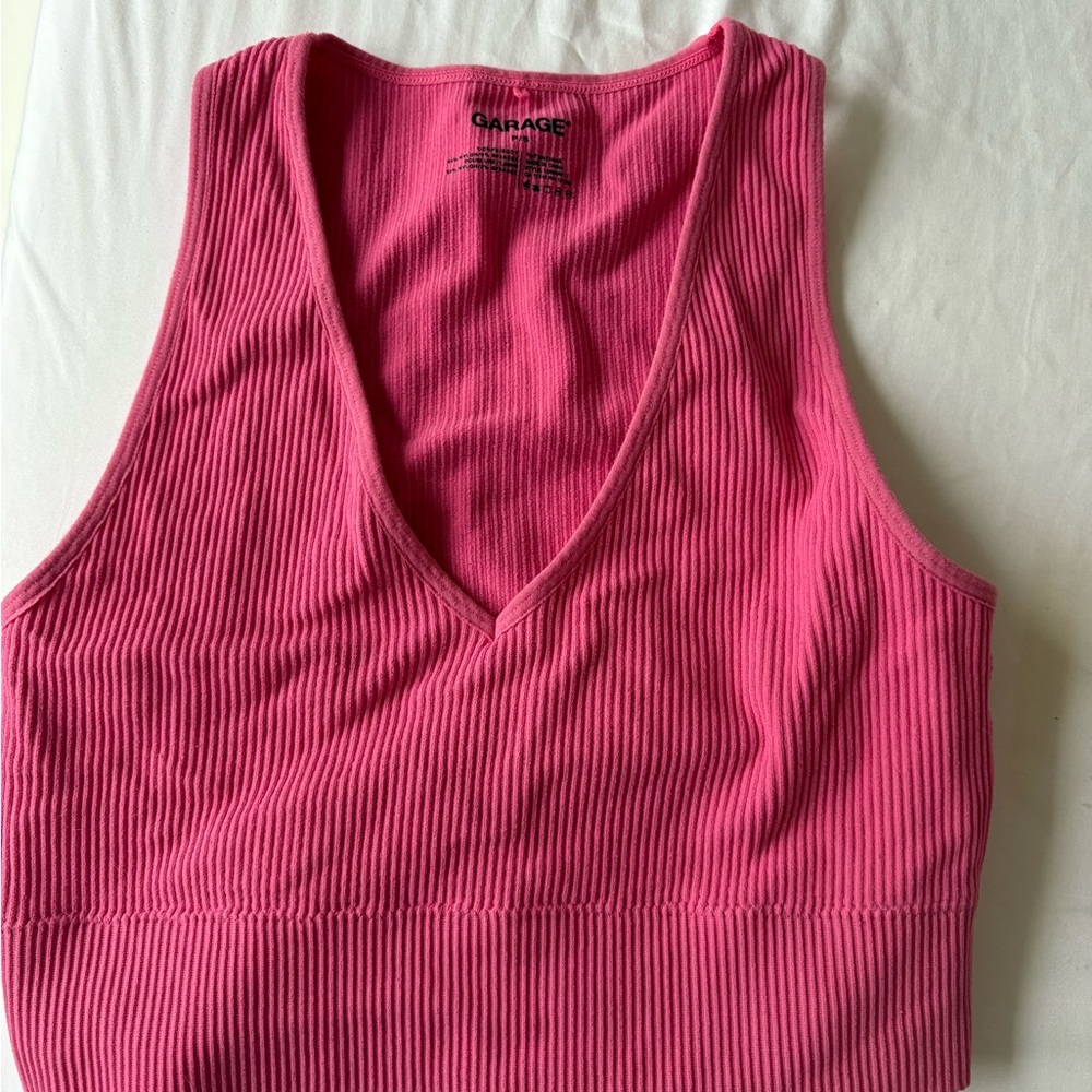 Garage Fuchsia Ribbed Tank Top
